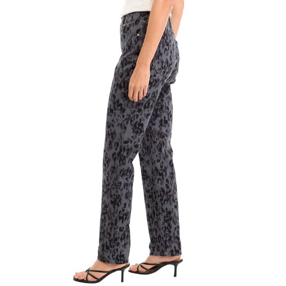 Gloria Vanderbilt Amanda Straight Leg Jeans Textured Leopard Grey Szs 4R-14R NWT - Picture 2 of 3
